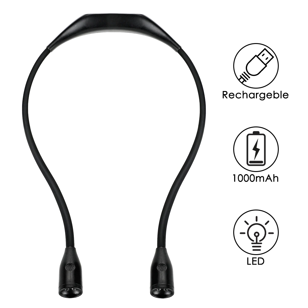 Image de Lampe au cou LED, rechargeable par USB, mains libres