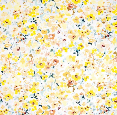 Image de KATIA FABRICS Ecoviscose ECOVERO - Paysage de Fleurs Jaune FDR