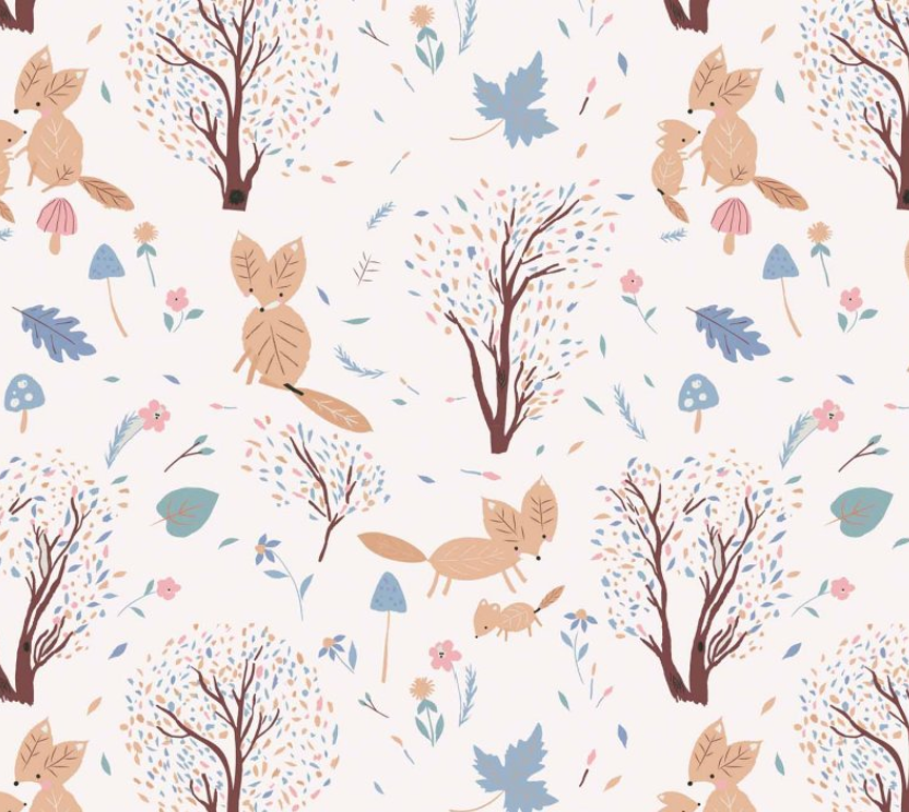 Image de KATIA FABRICS Jersey Renards et feuilles OEKO-TEX