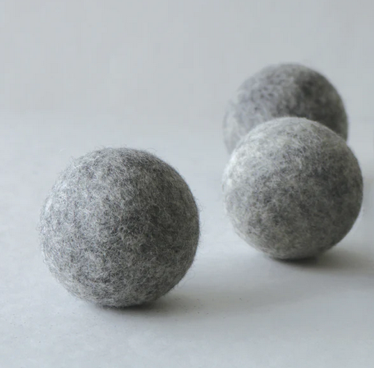 Image de Gleener 3 Boules de séchage extra larges 100 % laine  - Adoucisseur d'air écologique - Gris