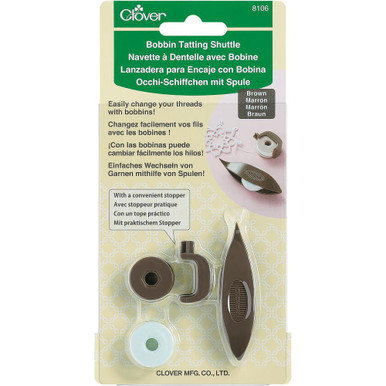 Image de Clover Navette &agrave; dentelle avec bobine - Brun