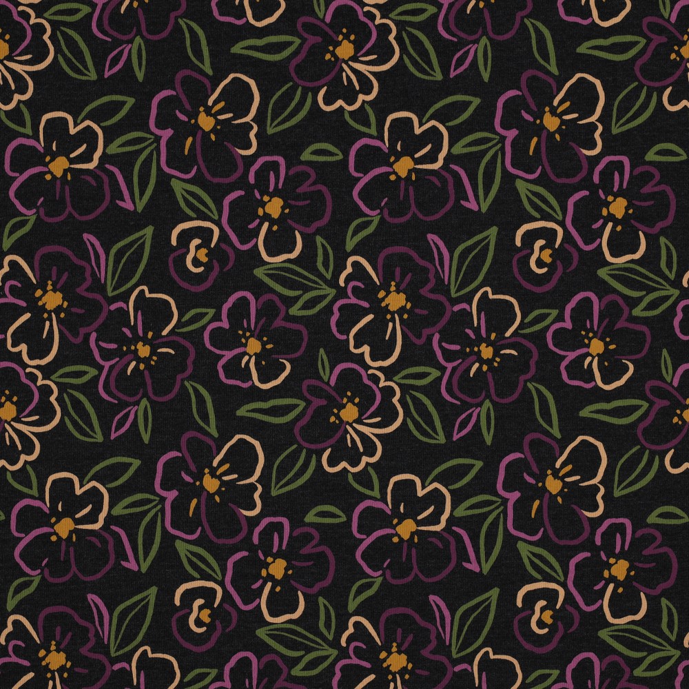 Image de Fleuri Heureux Gris - Jersey M&eacute;lang&eacute; 1/2m