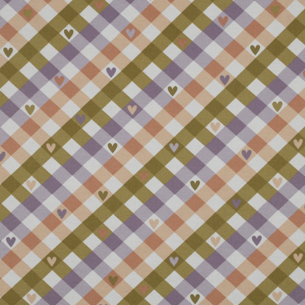Image de &Eacute;chiquier & C&oelig;urs Printemps - Flanelle 1/2 m