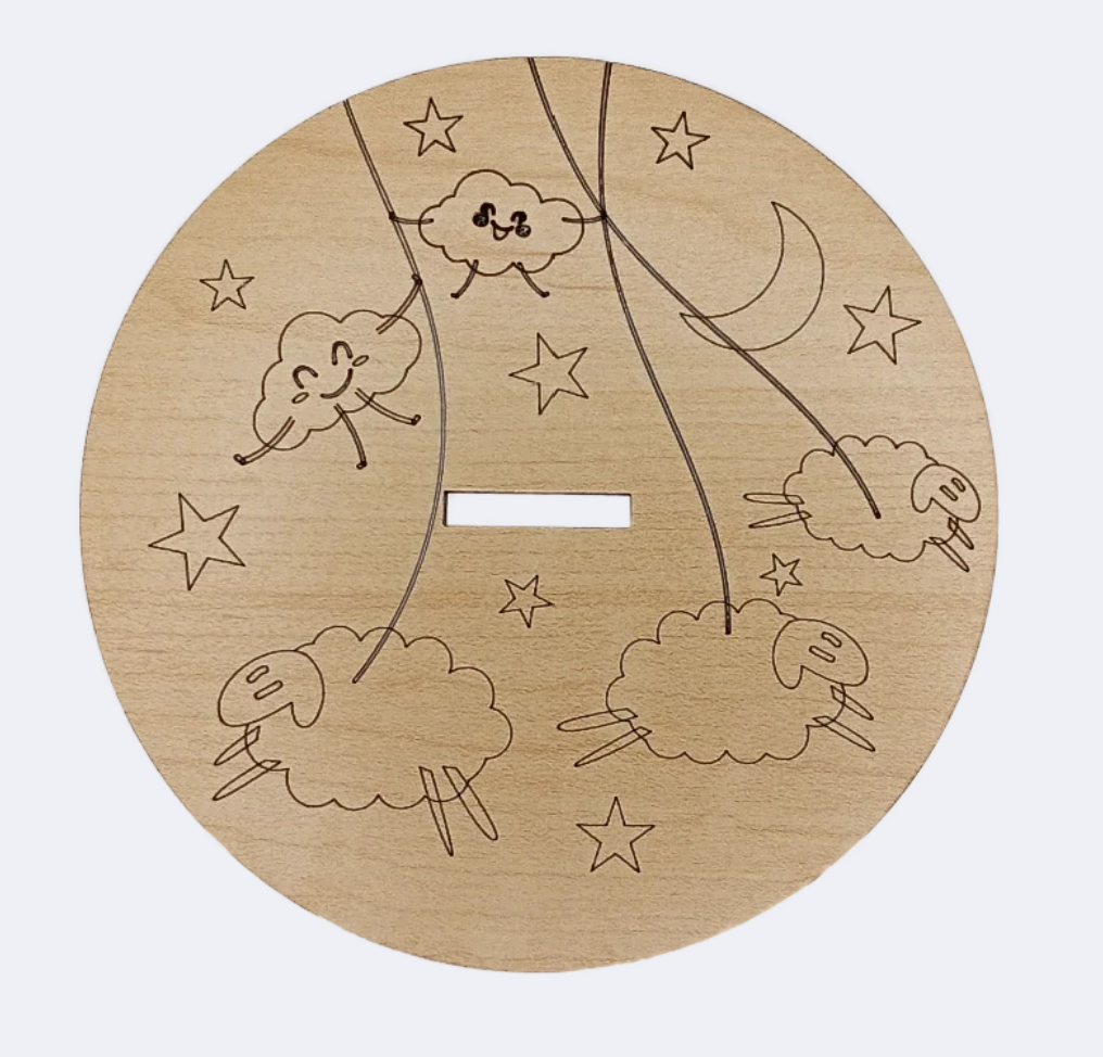 Image de Mini-Minder en bois avec courroie en cuir - Rêverie Laineuse