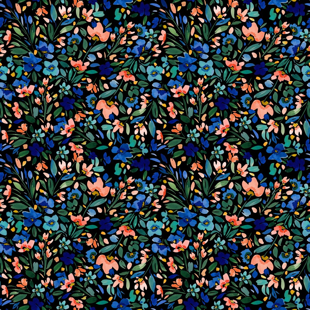 Image de Jersey - Fleurs sauvages noires 1/2 m