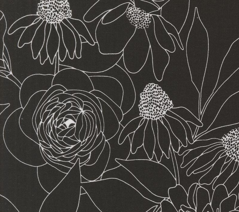 Image de ''Botany'' par Alli K - Fougère fond noir / Coton 1/2 m