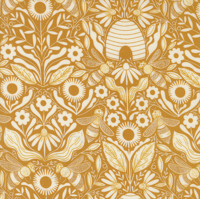 Image de ''Bee Garden'' par Gingiber - Ruche & Miel / Coton 1/2 m
