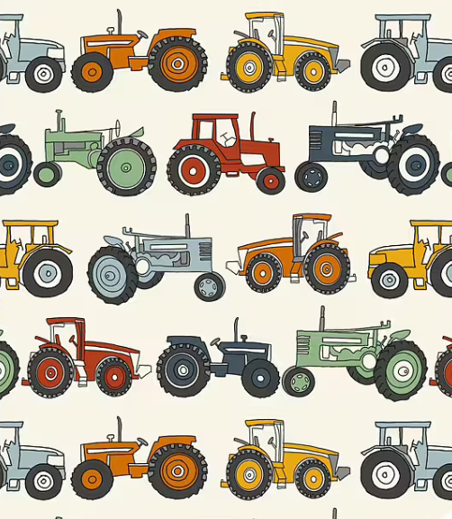 Image de Tracteur / jaune - Jersey 1/2 m