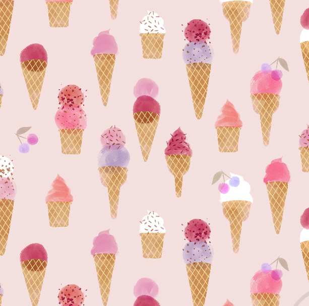 Image de Crème glacée rose - Coton Gabardine 1/2 m