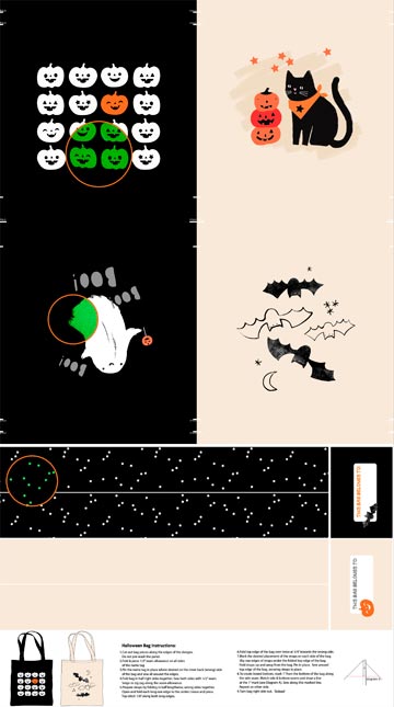 Image de ''Friandises'' Coton - Panneau pour sac 1x