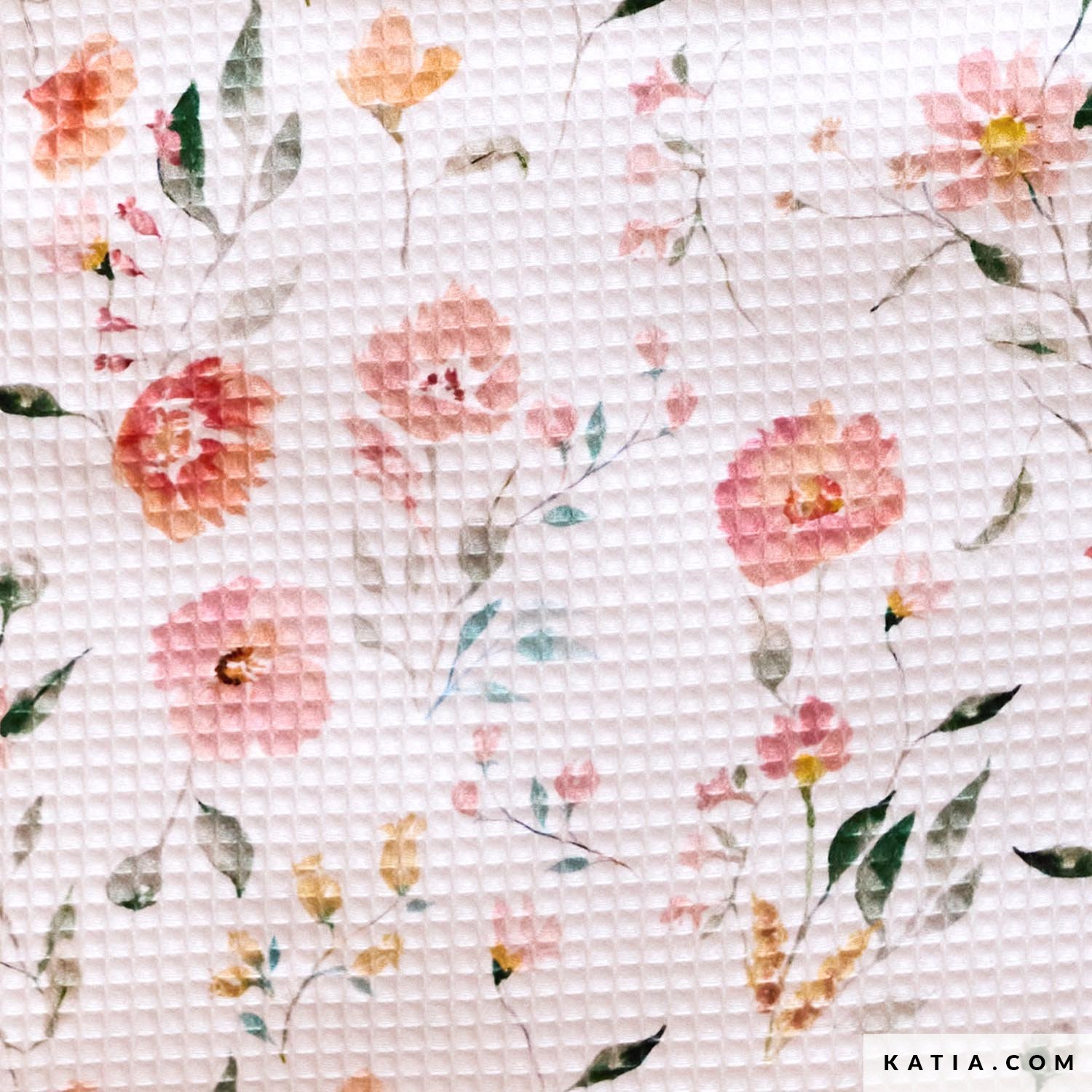 Image de Fleurs d'&eacute;t&eacute; - Gaufr&eacute; de coton  par Katia 1/2 m
