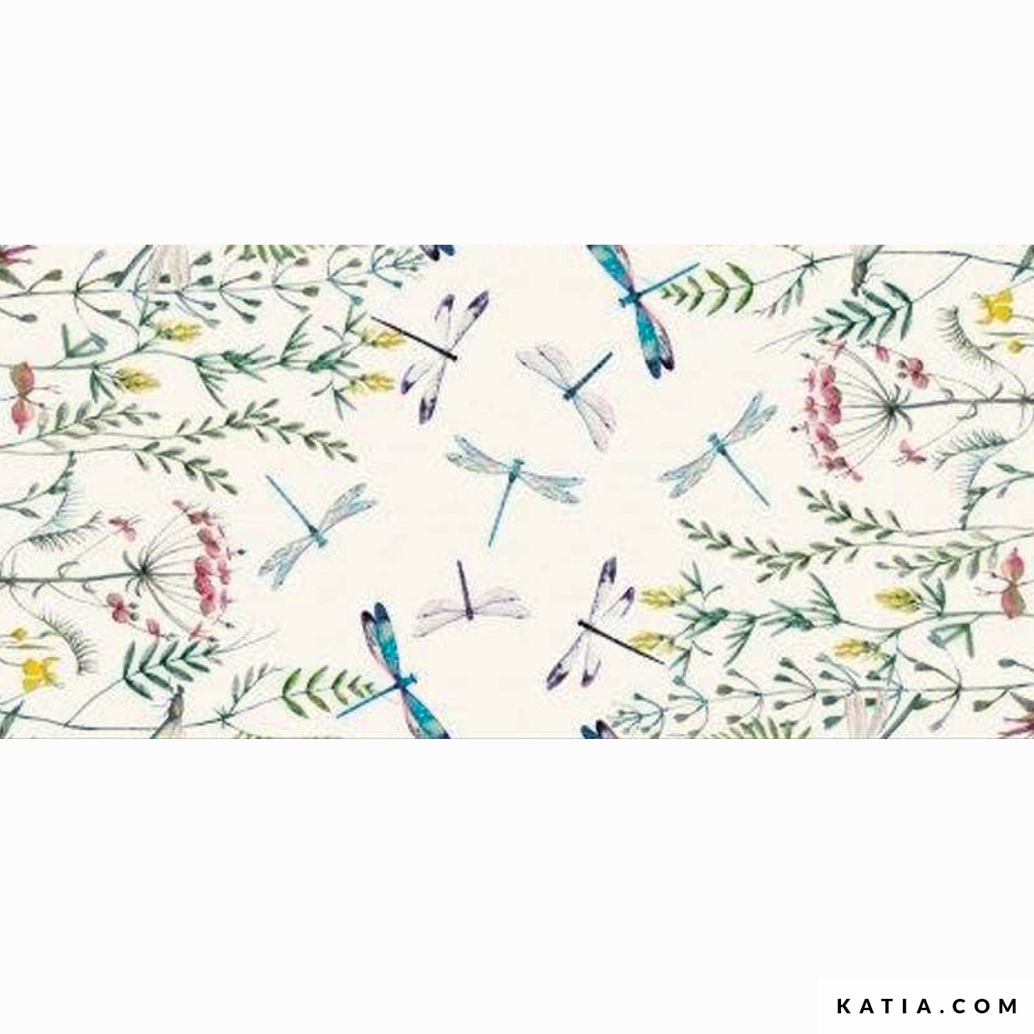 Image de Panneau de libellules - Canevas de coton par Katia 1/2 m