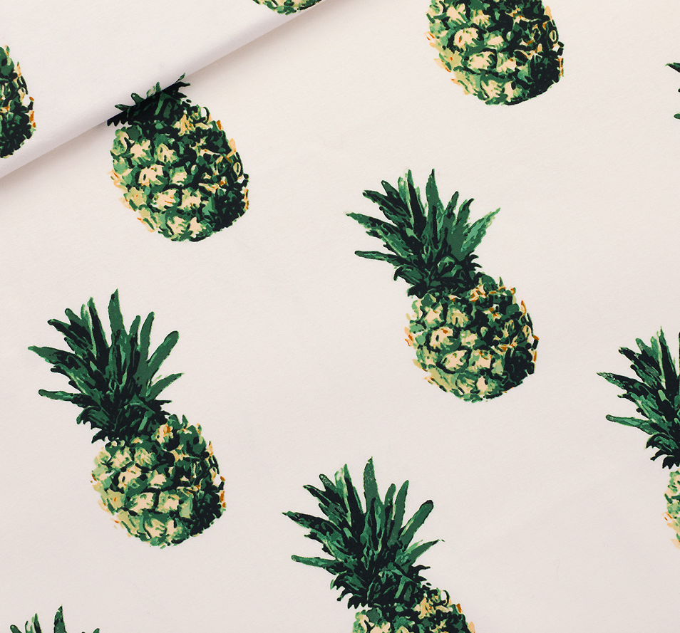 Image de Ananas papyrus cr&egrave;me - French Terry SYAS 1/2 m