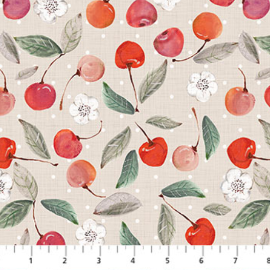 Image de ''Cherry Orchard'' Coton - Cerise 1/2 m