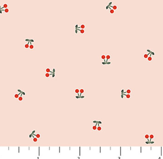 Image de ''Cherry Orchard'' Coton - Cerises roses ''Ditsy'' 1/2 m