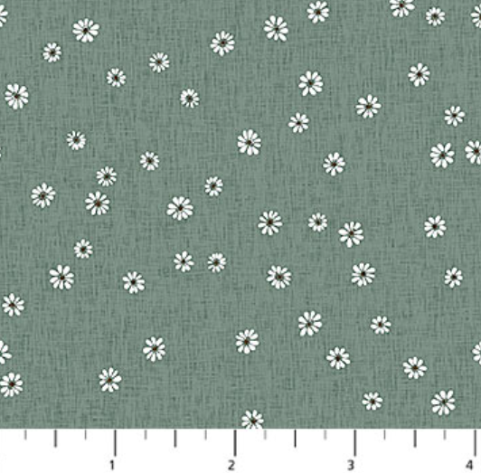 Image de ''Cherry Orchard'' Coton - Marguerites vertes 1/2 m