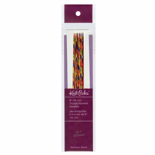 Image de KNIT PICKS Rainbow Aiguilles à tricoter en bois double pointe 15cm (6″) - Jeu de 5